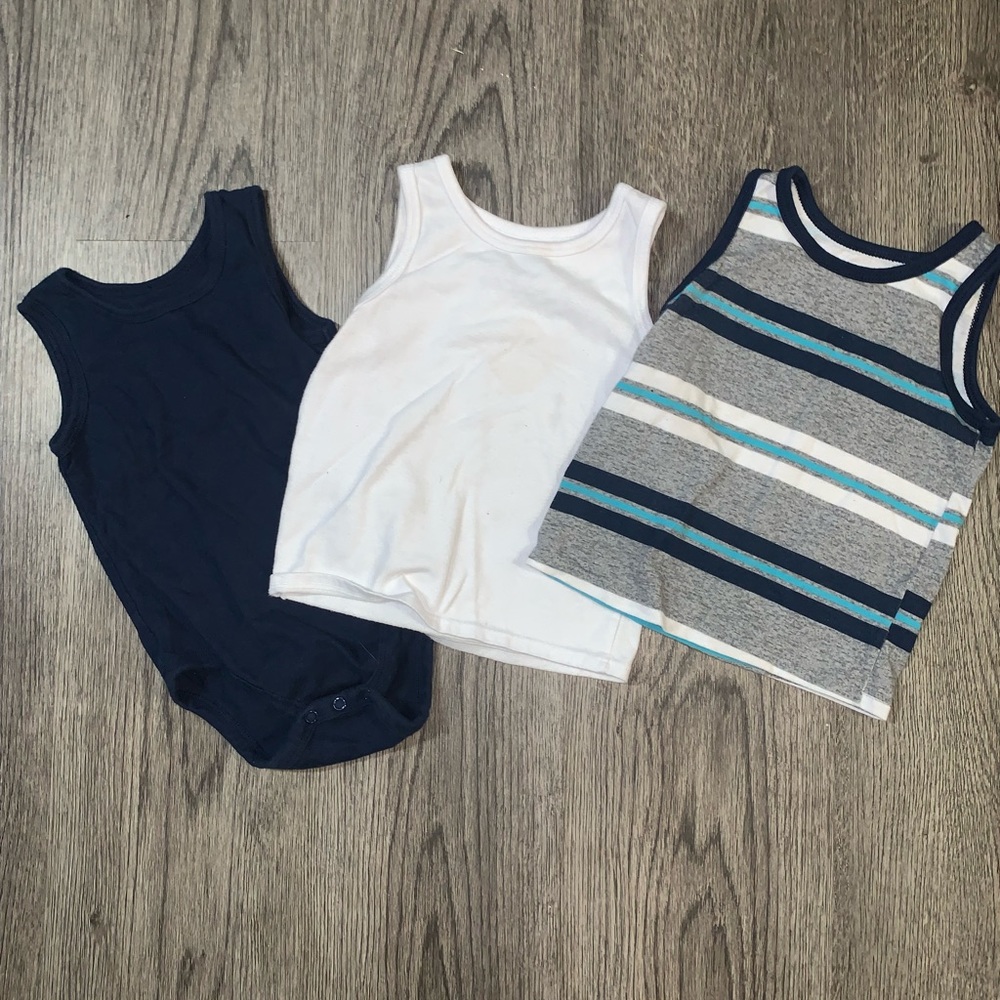 (3) sleeveless body suits 18 months